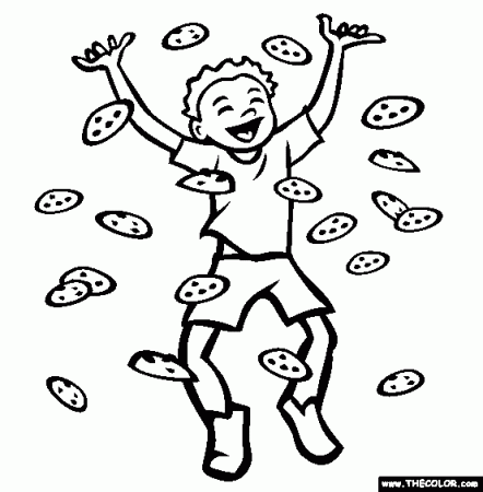 The Chocolate Chip Cookie Coloring Page | Free The Chocolate Chip Cookie  Online Coloring