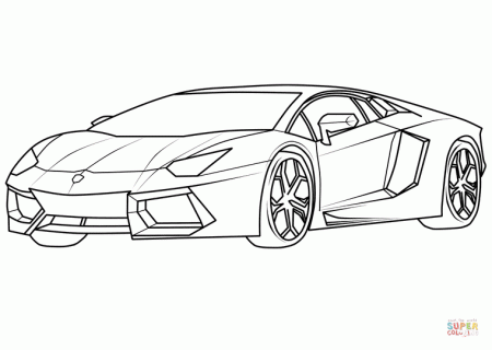 Lamborghini Aventador Supercar coloring page | Free Printable ...