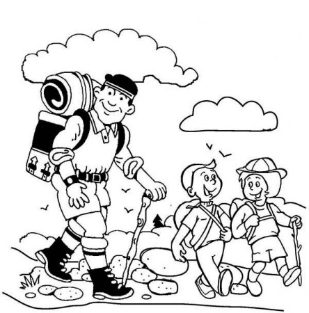 Summer Camp, : Hiking with My Father on Summer Camp Coloring Page ...