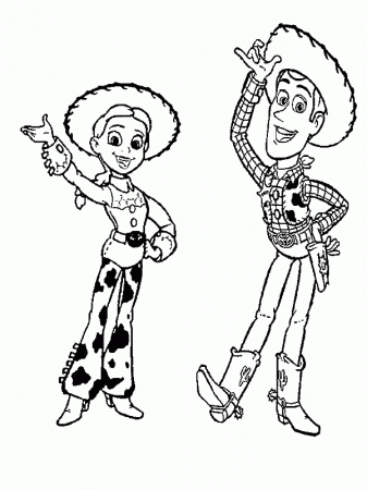Jessie and Woody from Toy Story Coloring Page - Download & Print ...