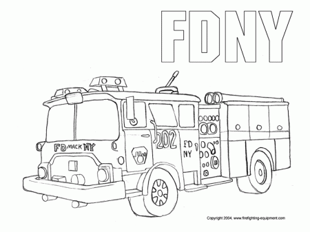FDNY - Fire Truck Coloring Page
