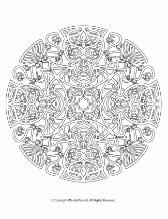 Free Art Nouveau Mandala Coloring Page