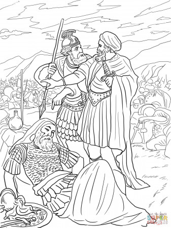 David Spares King Saul coloring page | Free Printable Coloring Pages