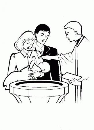 Free Baptism Coloring Page