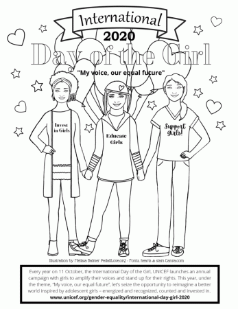 International Day of the Girl Coloring Page 2020 — Pedal Love