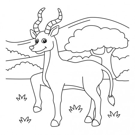 Antelope Coloring Page for Kids 5073741 Vector Art at Vecteezy