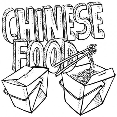 Online coloring pages Coloring page Chinese food in boxes The food, Coloring  pages website.