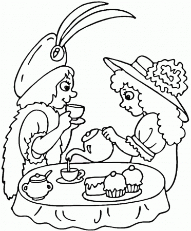 Fancy Nancy Tea Party Coloring Pages For Kids And For Adults Coloring Home