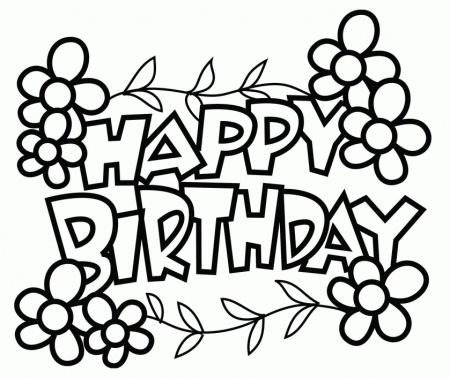 happy birthday coloring pages easy - Clip Art Library