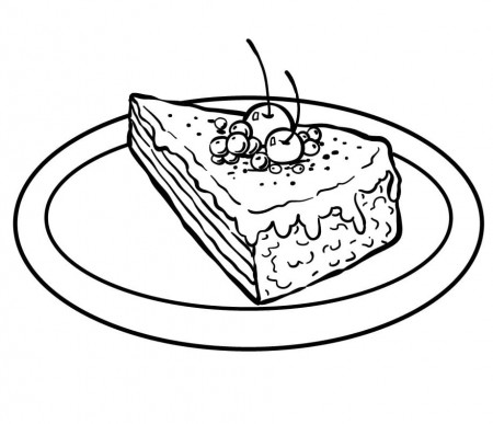 One Piece of Cake Coloring Page - Free Printable Coloring Pages for Kids