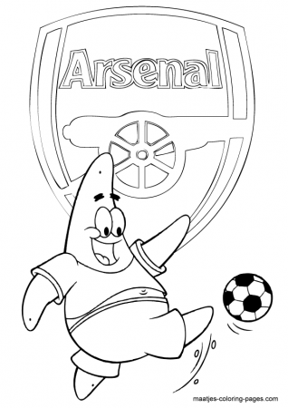 Patrick Star Arsenal soccer coloring pages