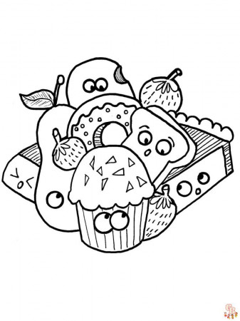 Cute Food Coloring Pages: Free and Printable Sheets