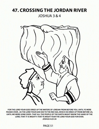 Coloring Pages Joshua Crossing Jordan River - Coloring Page