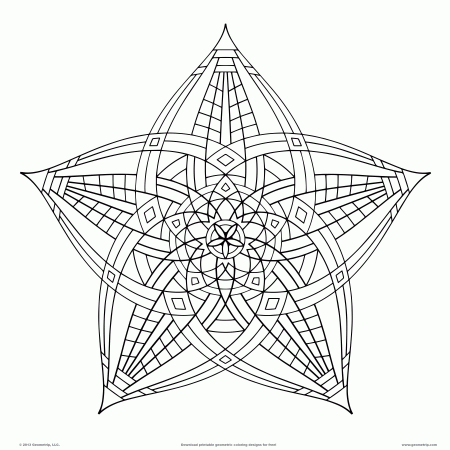 Geometric Design Coloring Pages For Adults Coloring Page For Kids ...
