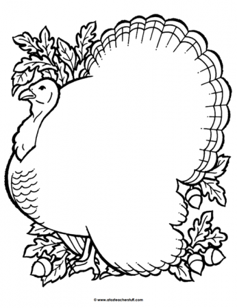 Turkey Coloring Page Outline or Shape Book | A to Z Teacher Stuff ...