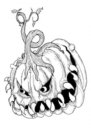 Really Scary Jack O Lantern Coloring Page - Free & Printable ...