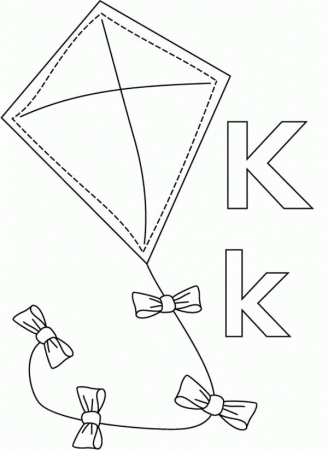 Kite in Letter K Coloring Page - Free & Printable Coloring Pages ...
