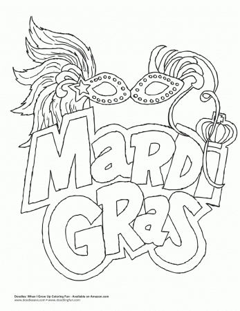 Mardi Gras Masks Coloring Pages
