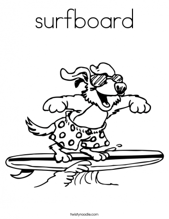 surfboard Coloring Page - Twisty Noodle