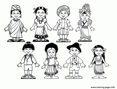 Diversity Kids From Around The World Multicultural Kids Coloring Pages  Printable