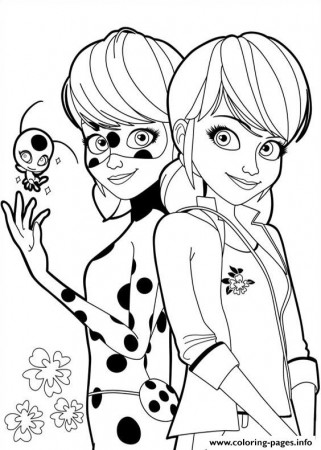 Ladybug And Marinette From Miraculous Ladybug Coloring Pages Printable