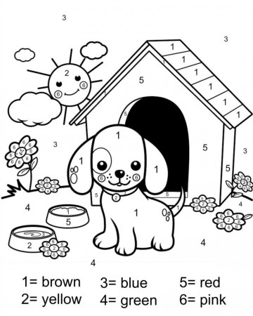Free Printable Color by Number Coloring Pages - Best Coloring Pages For  Kids | Puppy coloring pages, Preschool coloring pages, Dog drawing for kids