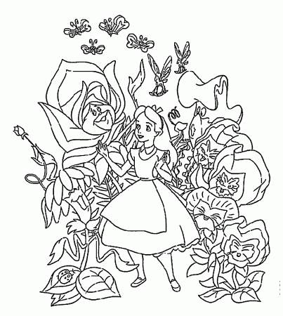 Alice In Wonderland Coloring Pages Dress - Coloring Pages For All Ages