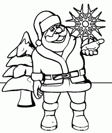 Santa And Snowflake Coloring Pages | Christmas Coloring pages of ...