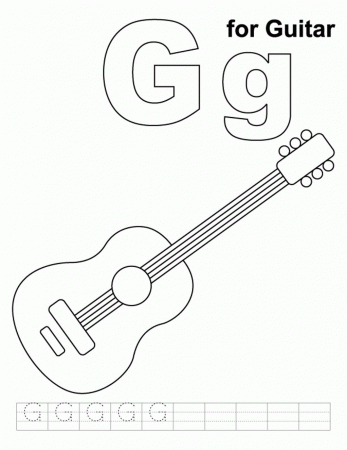 Coloring Pages Alphabet G For Guitar | Alphabet Coloring pages of ...