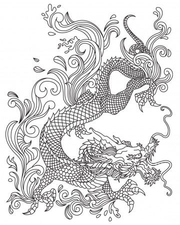 Japanese Dragon | Colorish: coloring book for adults mandala relax by  GoodSoftTech | Dragon coloring page, Snake coloring pages, Coloring books