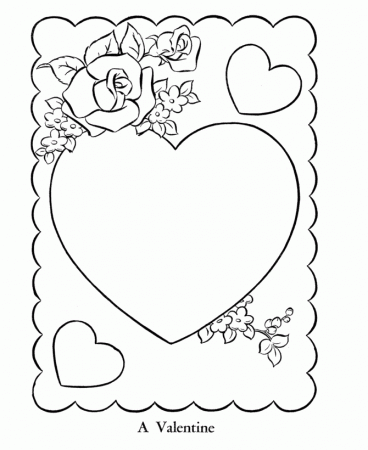 Coloring Page Shows A Heart Card And Roses Ready For Coloring And 