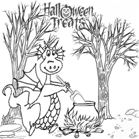 kids halloween dragon coloring pages to color for puff