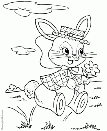 Easter bunny coloring page - 008