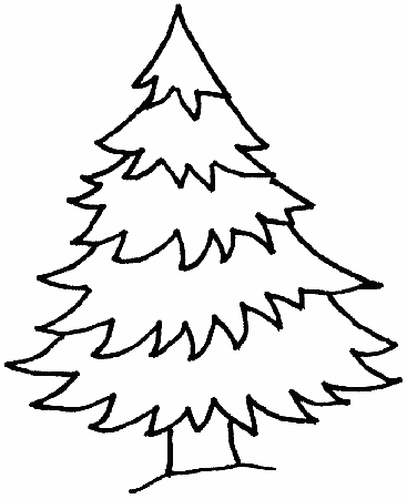 Simple Christmas Tree Coloring Pages Online Printable #