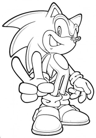 Cartoon Sonic The Hedgehog Coloring Pages Printable For Little 