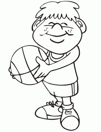 boys playing basketball Colouring Pages