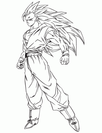 Super Anime Dragon Ball Goku Coloring Page | coloring pages