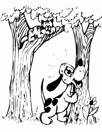 Coloring Pages: cat and dog coloring page cat and dog colouring sheet
