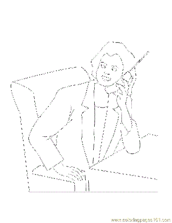 person talking on phone Colouring Pages