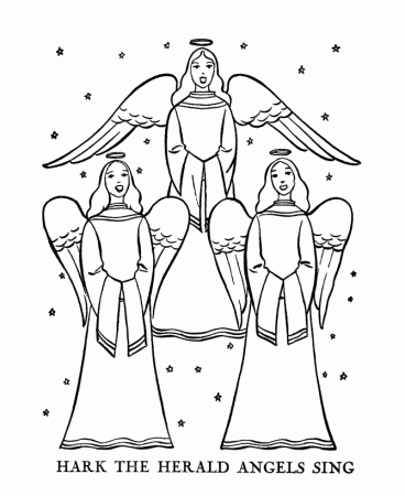Religious Christmas Bible Coloring Pages - Herald Angles Sing 