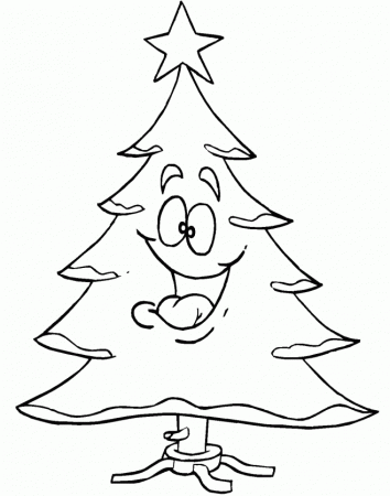 Smile Christmas Tree Coloring Pages - Christmas Coloring Pages 