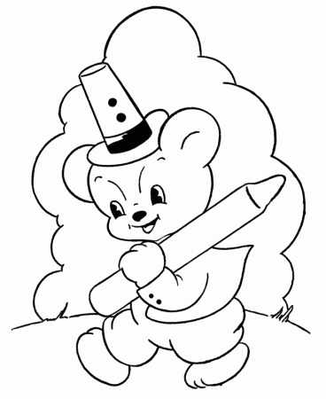 Teddy Bear Brought a Pencil Coloring Pages : New Coloring Pages