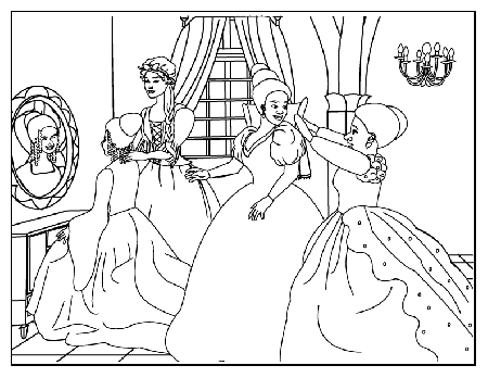 Cinderella Colouring Pages Print
