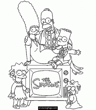 The Simpsons Family Coloring Page Printable for Kids 