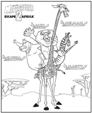Madagascar 2 Escape 2 Africa Coloring Pages 27 | Free Printable 