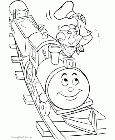 Cute train coloring book page 002