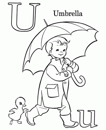 U is for umbrella! [coloring pages] | Preschool ideas