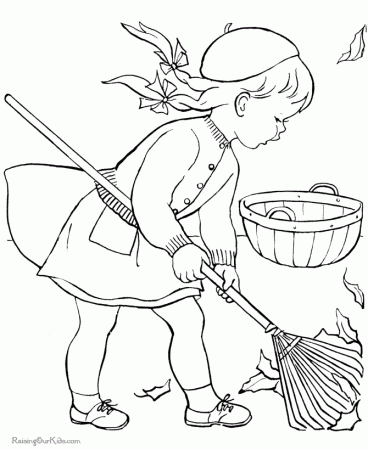 Kid coloring page for Autumn