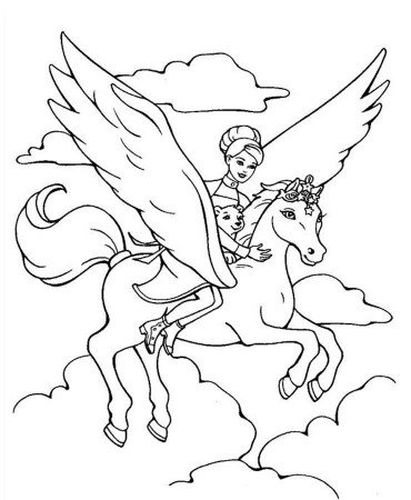 horse with wings Colouring Pages