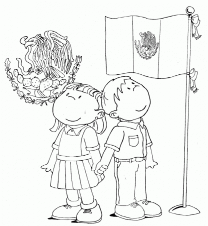Mexican Flag and Shield - free coloring pages | Coloring Pages